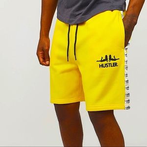 Hustler Side Stripe Shorts Mens Yellow | Size XL